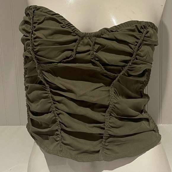 KHAKI WOVEN ELASTIC CORSET - Picture 2 of 7